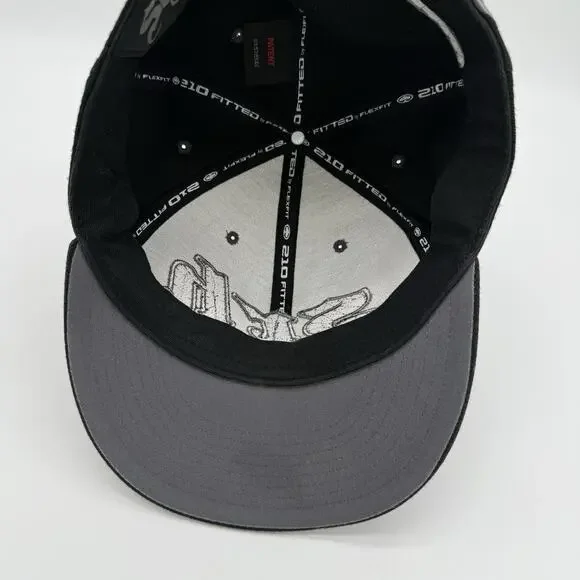 SRH‎ Flex Fit 210 Fitted Men's Baseball Hat Cap Black W/ Plaid Logo 7 1/4-7 5/8 - Picture 4 of 9